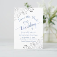 Elegante Renda Prateada Periwinkle Azul Branco Cas