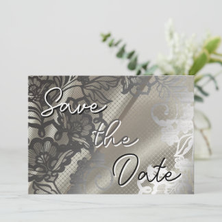 Reserve A Data Elegante Renda Preta