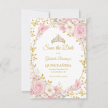 Elegante Rosa Bege Quinceañera Borboleta Dourada