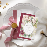 Elegante Rosa Borgonha Romântico Rústico
