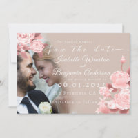 Elegante Rosa Chic Salve a placa de data