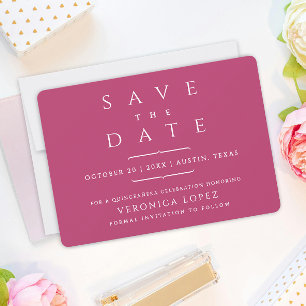 Reserve A Data Elegante Rosa Escuro sofisticado Mis Quince Años