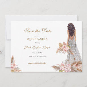 Reserve A Data Elegante Rosa Pampas Grass Quinceañera