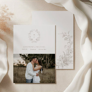 Reserve A Data Elegante Rosa Sepia Bege Vintage