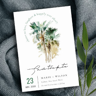 Reserve A Data Elegante Roteiro de Palmeiras em Aquarela Tropical