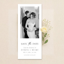 Reserve A Data Elegante Roteiro Minimalista Foto Preta e Branca