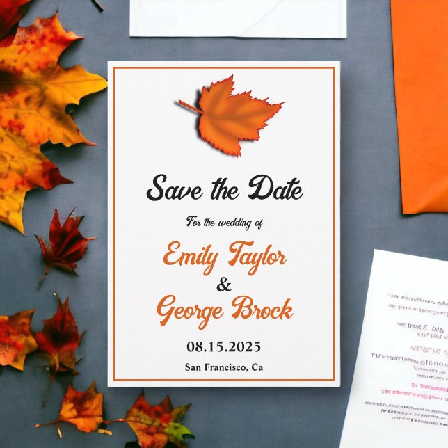 Reserve A Data Elegante Rustic Autumn Deixa Casamento outono Chic (Criador carregado)