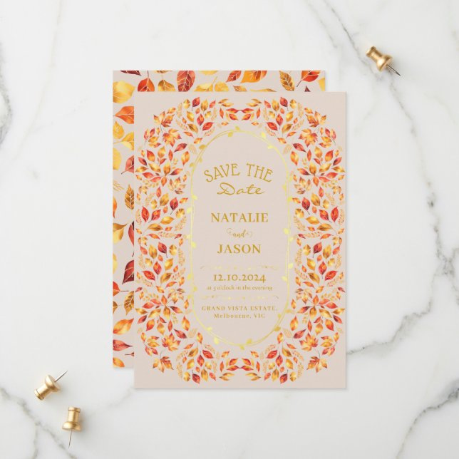 Reserve A Data Elegante Rustic Fall Deixa Boho Casado (Frente/Verso In Situ)