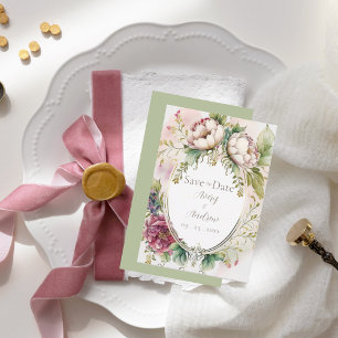 Reserve A Data Elegante Sage Green Romantic Rustic Salva A Data