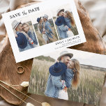 Reserve A Data Elegante Salve a Data 4 Foto Simples<br><div class="desc">Paisagem Moderna e Elegante Horizontal Quatro (4) Foto Salve o Magnete de Casamento de Data com tipografia de script com letra de mão. O ímã para salvar o convite de data inclui tipografia de script e chic e design simples para a qual você pode adicionar sua fotografia personalizada de noivado....</div>