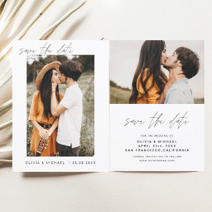 Reserve A Data Elegante Salve a Data de Casamento Foto Minimalist