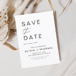 Reserve A Data Elegante Salve a Data do Minimalista Preto Branco<br><div class="desc">Cartões salve a data Elegantes de Casamento. Os Cartões salve a data contêm uma moderna tipografia cursiva escrita escrita escrita escrita escrita escrita escrita escrita que é elegante,  simples e moderna a ser usada depois da simples celebração do dia de casamento minimalista.</div>
