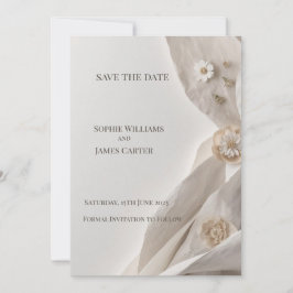 Reserve A Data Elegante Save the Date de Casamento Minimalista