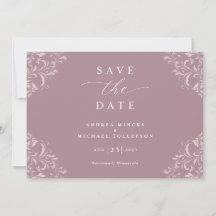 Elegante Save The Date de Casamento Rosa Poeira Ma