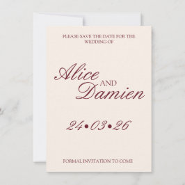 Reserve A Data Elegante Save The Date de Dinheiro Antigo