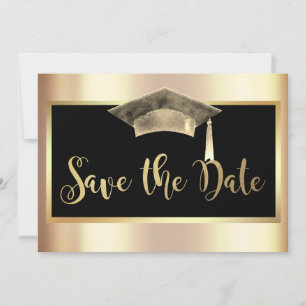 Reserve A Data Elegante Save The Date de Graduação em Dourado