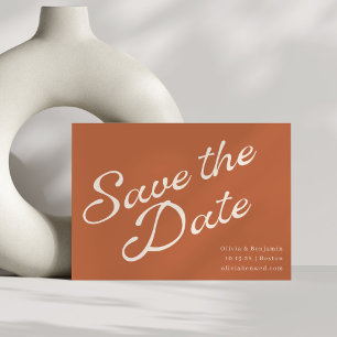 Reserve A Data Elegante Script Minimalista Vintage Terracota Ferr