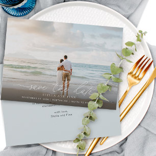 Reserve A Data Elegante Script Moderno Foto Casamento