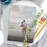 Elegante Script Moderno Foto Casamento Salvar A Da