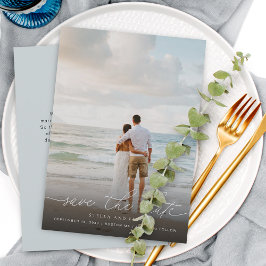 Reserve A Data Elegante Script Moderno Foto Casamento Salvar A Da