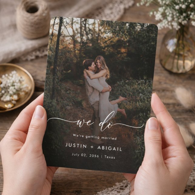 Reserve A Data Elegante Script Nós Fazemos Foto Casamento Rústico (Criador carregado)