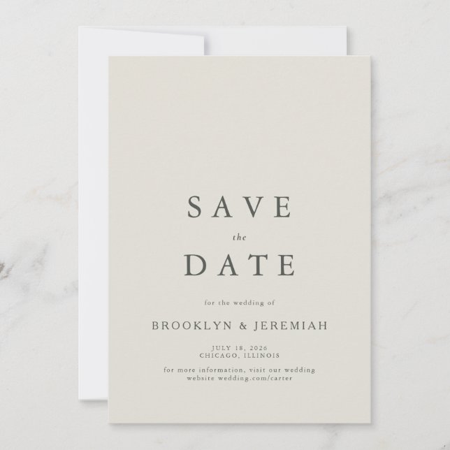 Reserve A Data Elegante Serif Wedding Salvar Data (Frente)
