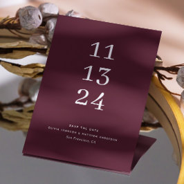 Reserve A Data Elegante simples moderno burgundy casamento minima