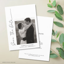 Elegante Simples Script Foto Casamento
