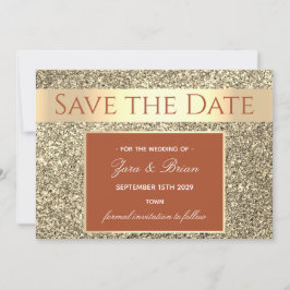Reserve A Data Elegante Terracota Casamento Dourado
