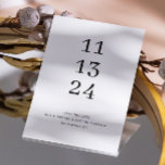 Reserve A Data Elegante tipografia básica limpa casamento minimal<br><div class="desc">Preto e branco limpo tipografia básica simples Salve a data para tema de casamento minimalista elegante. Por favor,  entre em contato comigo se você precisar de itens adicionais.</div>