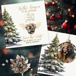 Reserve A Data Elegante Vermelho e Verde É a Época de se Casar