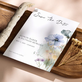 Reserve A Data Elegante Wildflower Save the Date Card | Aquarela