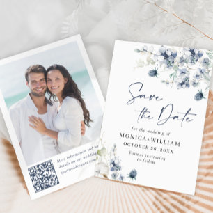 Reserve A Data Elegante Winter Foliage Boho Wedding Photo QR code