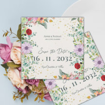 Elegantes Flores Silvestres Aquarela Chic Casament