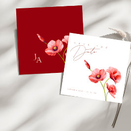 Reserve A Data Elegantes Papoulas Vermelhas de Casamento Floral S