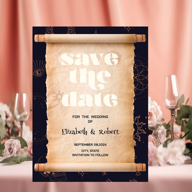 Reserve A Data Elemento Místico Celestial Halloween Save The Date (Criador carregado)