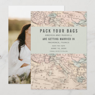 Reserve A Data Embale as Malas Mapa da Europa Casamento no Destin