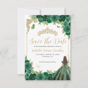 Reserve A Data Emerald Green Dourada Princesa Quinceañera Birthda