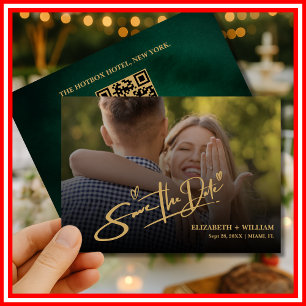 Reserve A Data Emerald Green e Dourado Elegante Moderno