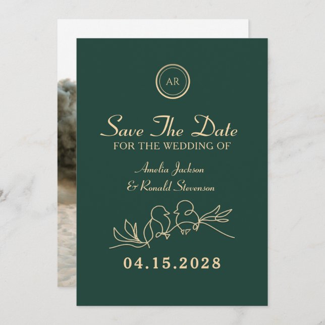Reserve A Data Emerald Green Wedding (Frente/Verso)