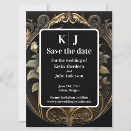 Reserve A Data Encantador Save the Date Dourado