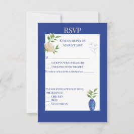 Reserve A Data Enchanted Blue Garden RSVP Card