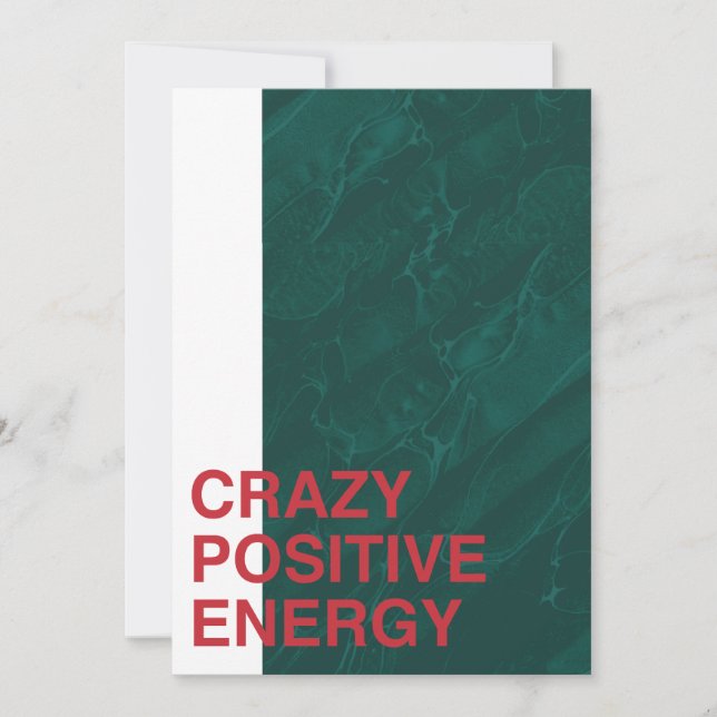 Reserve A Data Energia Louca Positiva - Design de Citação Moderna (Frente)