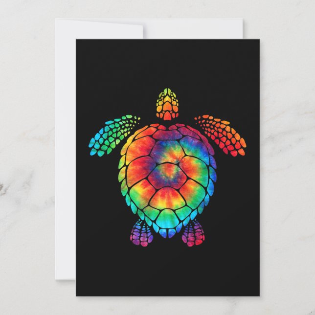 Reserve A Data Engraçado Mar Tartaruga Oceano Tie Dye Rainbow Cus (Frente)