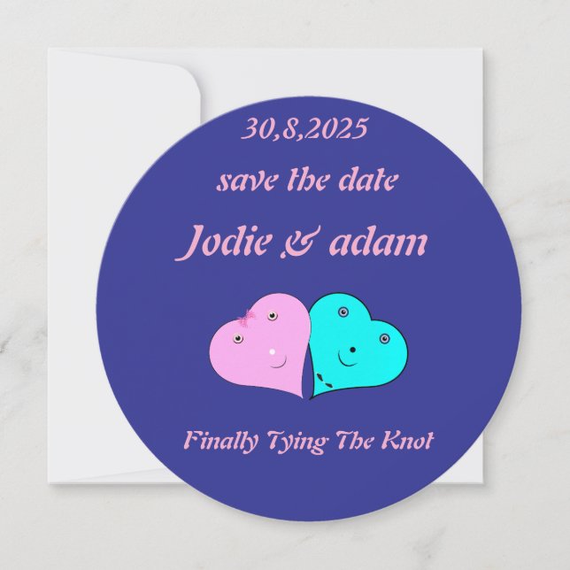 Reserve A Data engraçado mr & mrs Hearts (Frente)