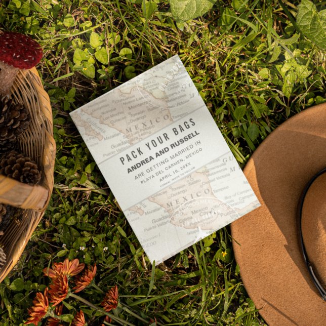 Reserve A Data Enquadre Seu Bolsas México Mapa Destino Casamento  (Criador carregado)