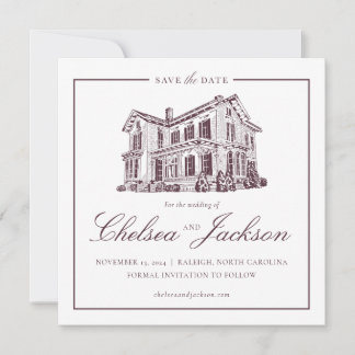 Reserve A Data Esboço da Casa Merrimon-Wynne Salvar a Data