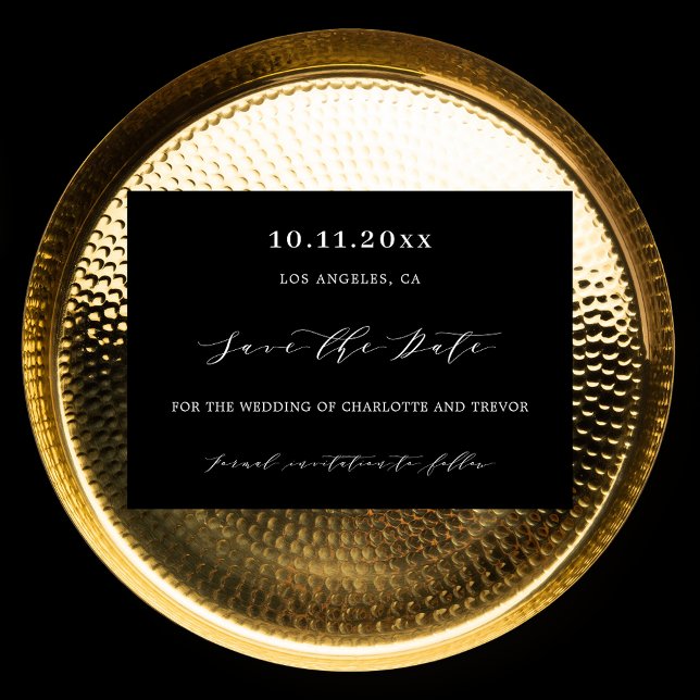 Reserve A Data Escrita branca negra caseira moderna (Criador carregado)