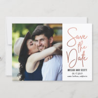 Escrita Chic EDITABLE COLOR Save The Date RoseGold