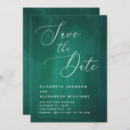 Reserve A Data Escrita elegante verde-escura. Caligrafia de Emera